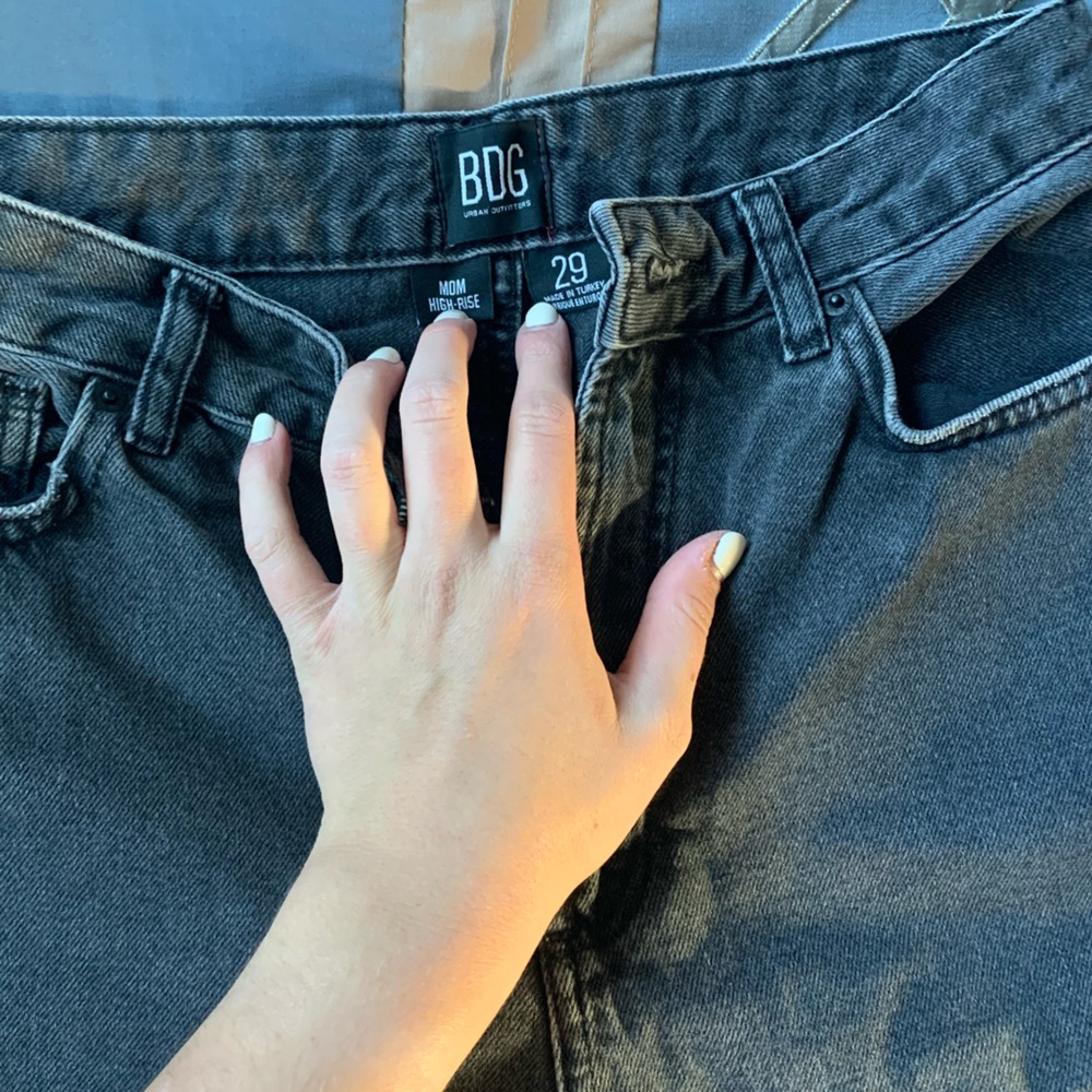 BDG High-Rise Mom Jeans in Washed Black